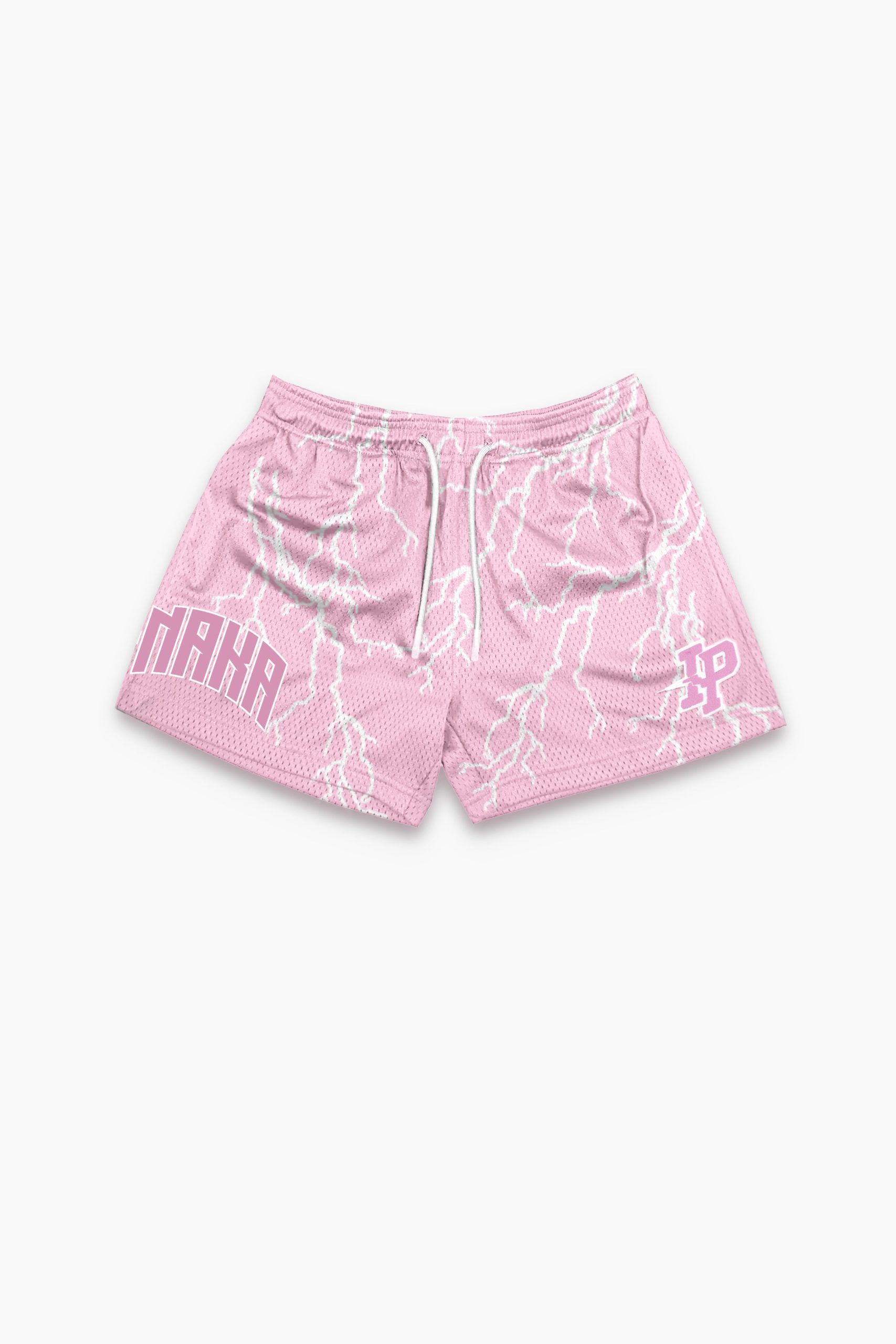WOMEN’S GRAPHIC MESH SHORTS - PINK LIGHTNING