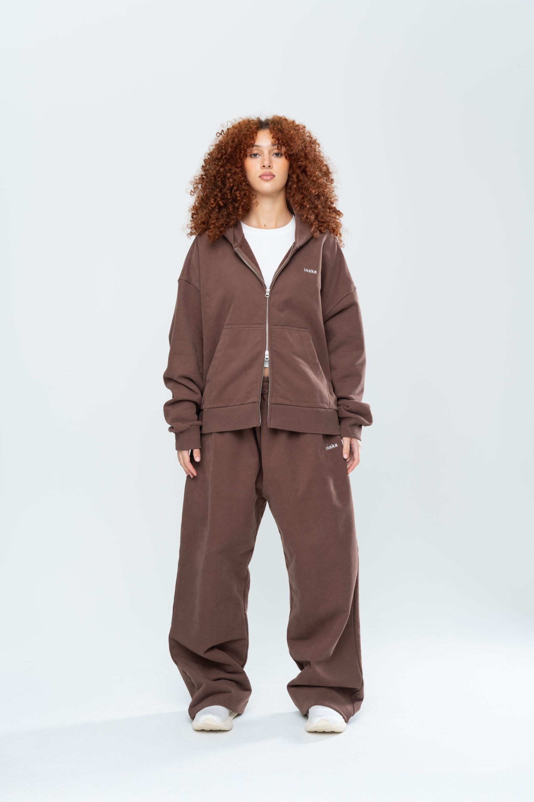 BASICS DOUBLE ZIP HOODIE - ESPRESSO - Image 7