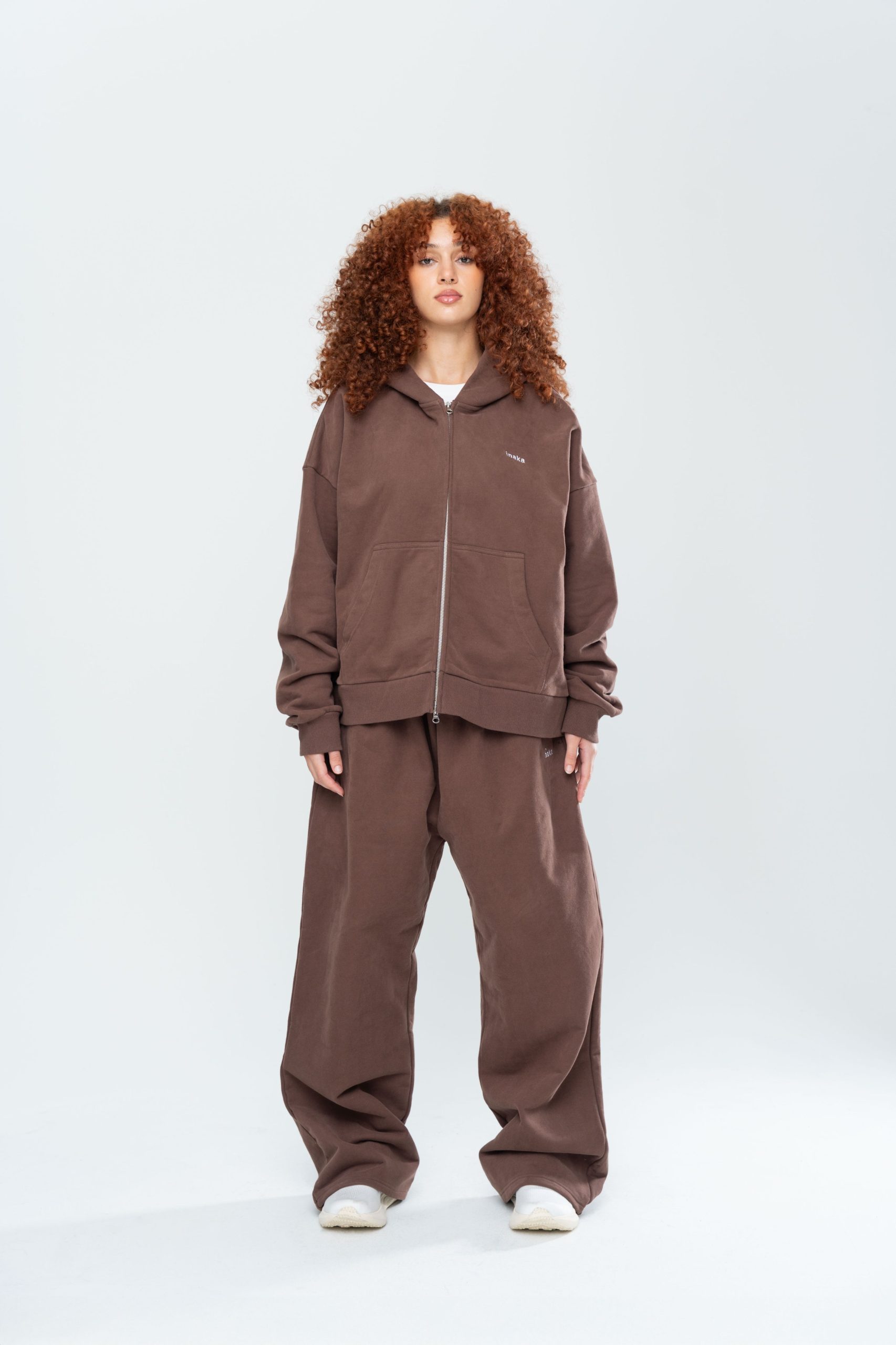 BASICS DOUBLE ZIP HOODIE - ESPRESSO - Image 9