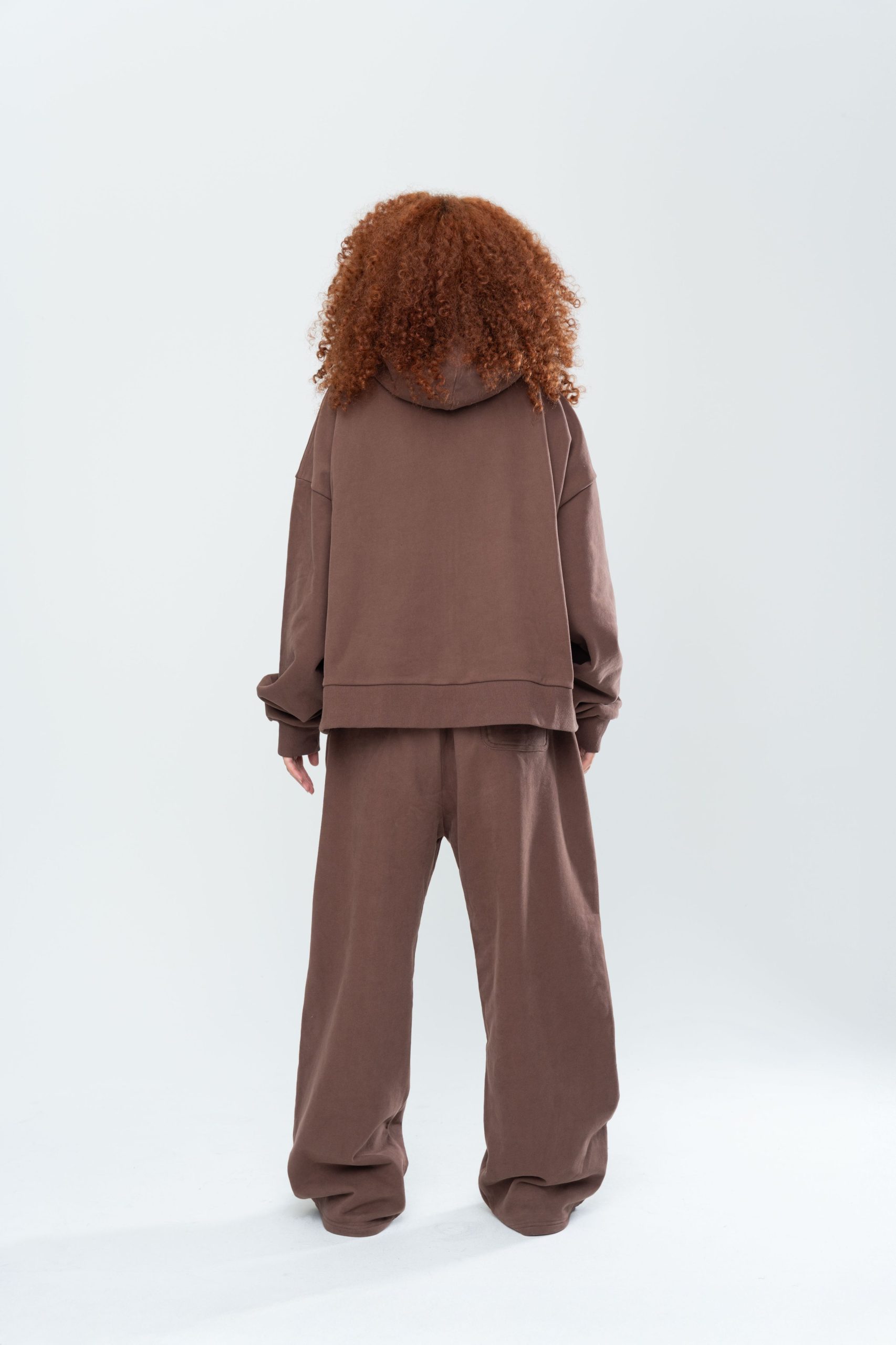 BASICS DOUBLE ZIP HOODIE - ESPRESSO - Image 8