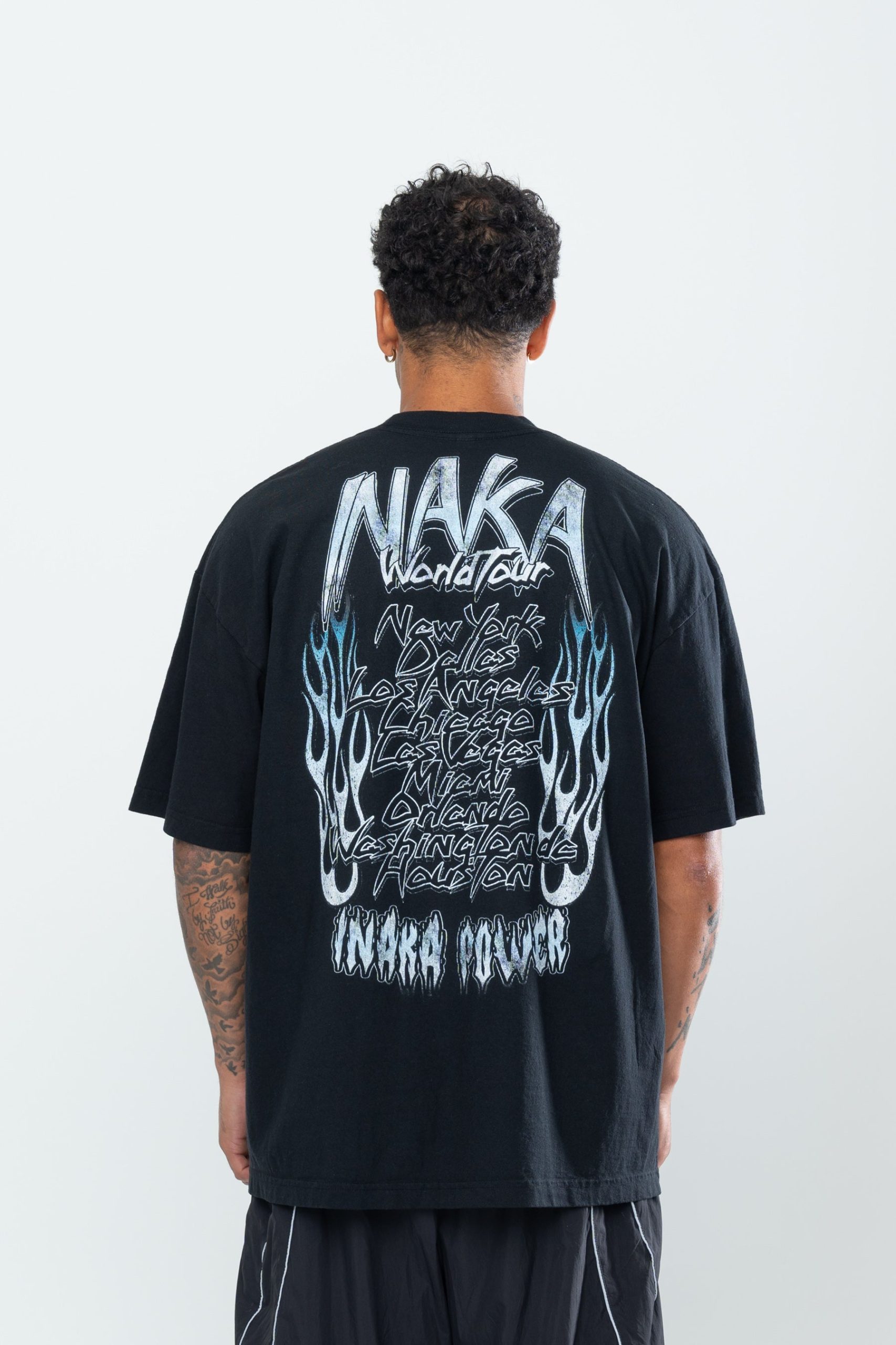 INAKA SAINT TOUR TEE - BLACK - Image 8