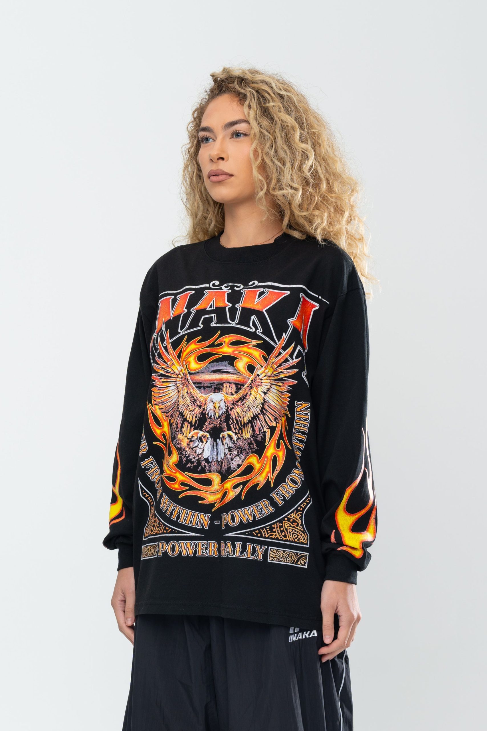 INAKA FLAME EAGLE LONG SLEEVE - BLACK - Image 6