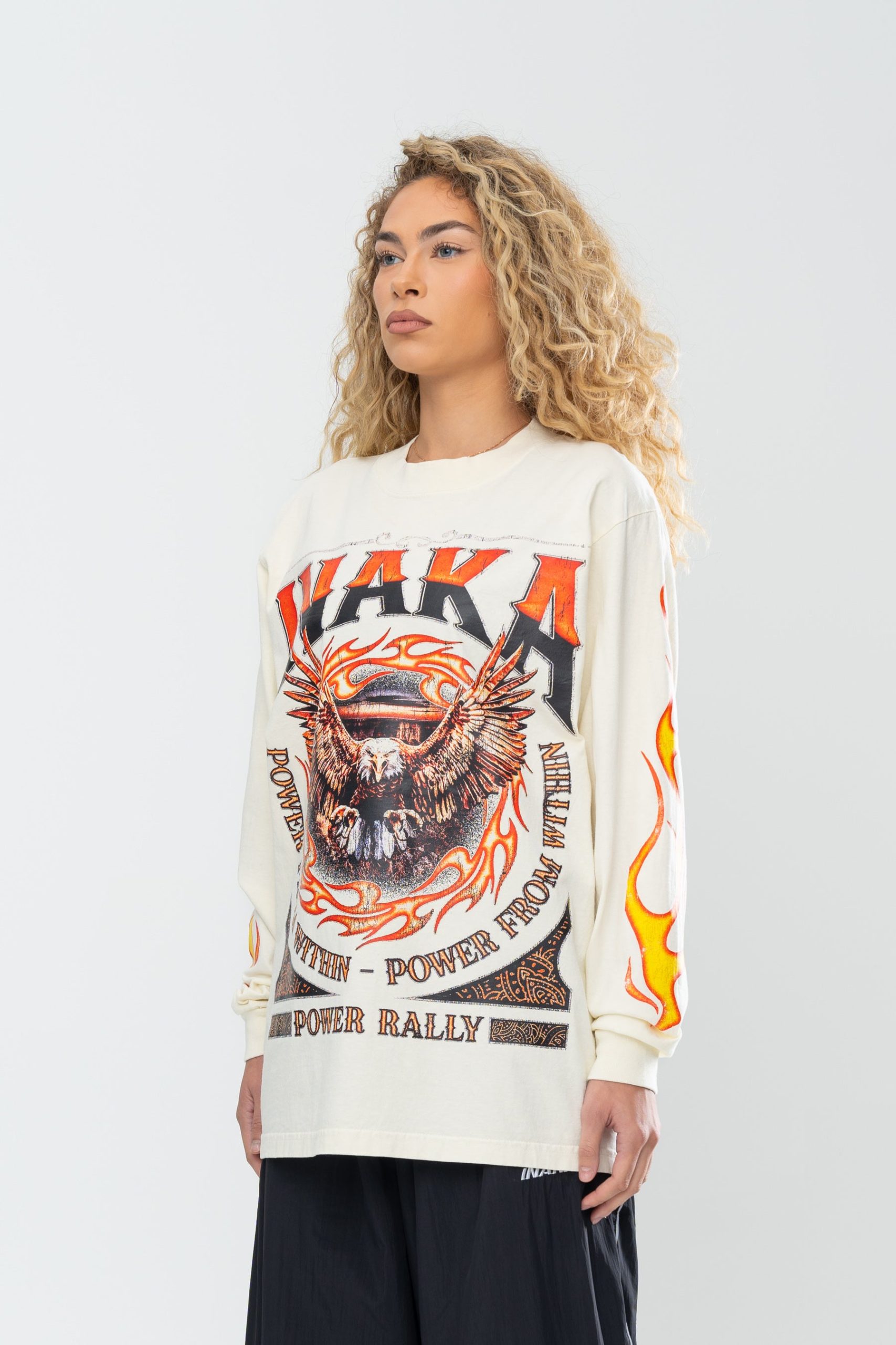 INAKA FLAME EAGLE LONG SLEEVE - CREAM - Image 6