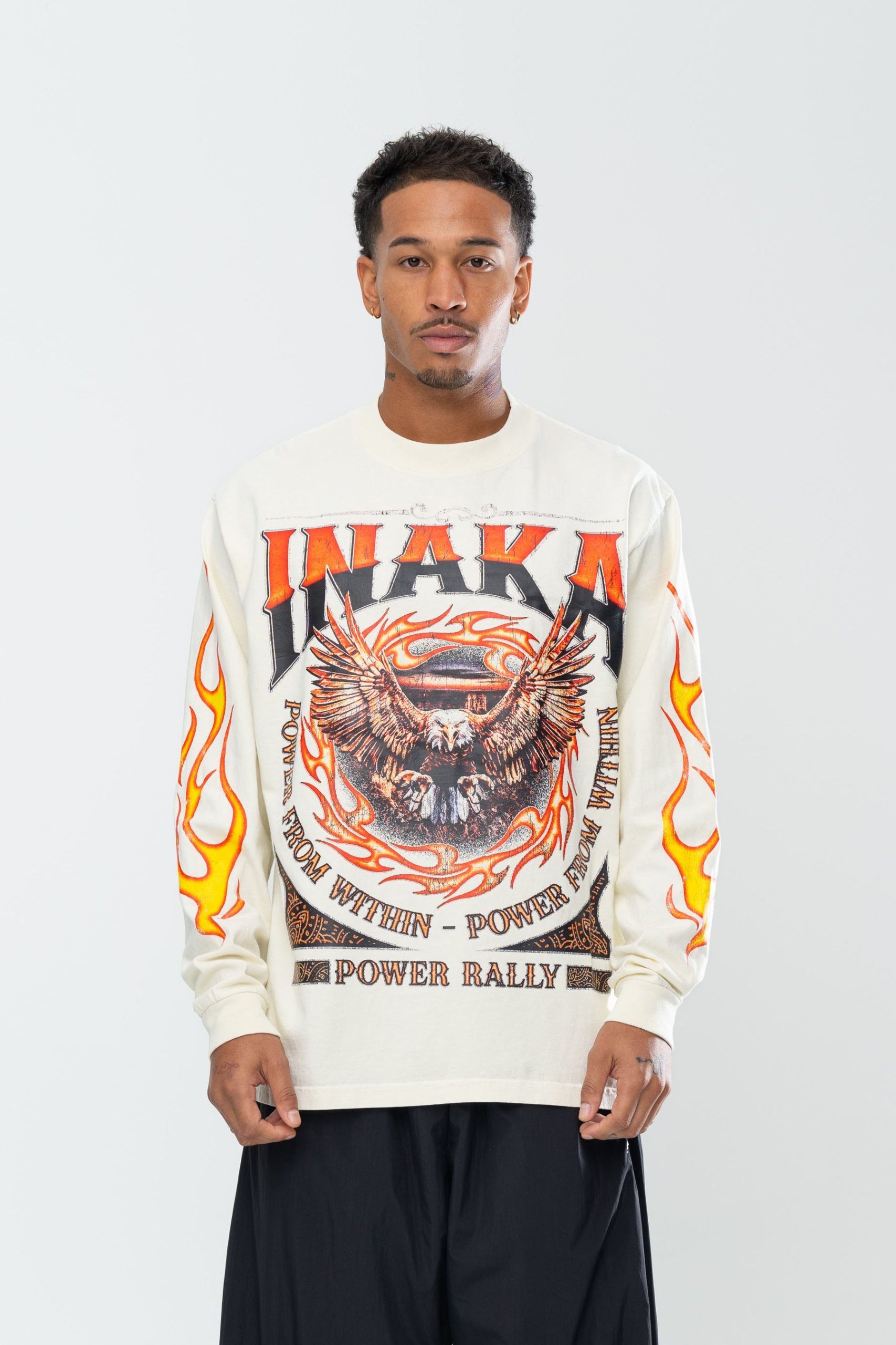 INAKA FLAME EAGLE LONG SLEEVE - CREAM - Image 8