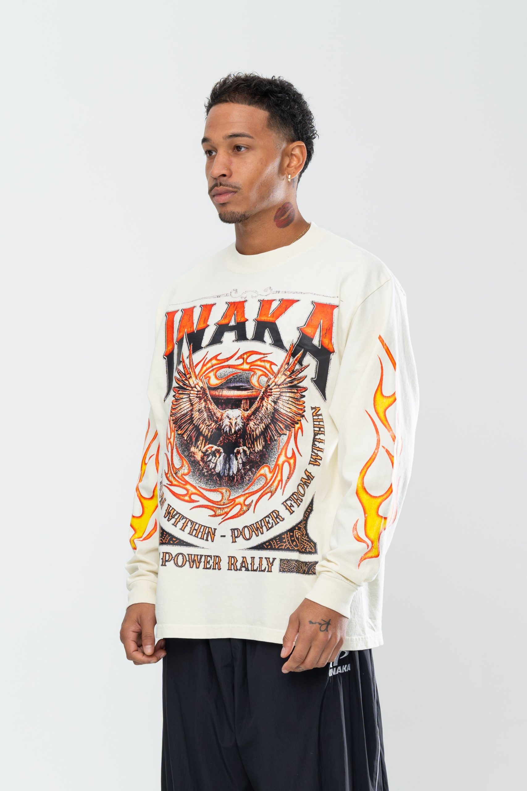 INAKA FLAME EAGLE LONG SLEEVE - CREAM - Image 10