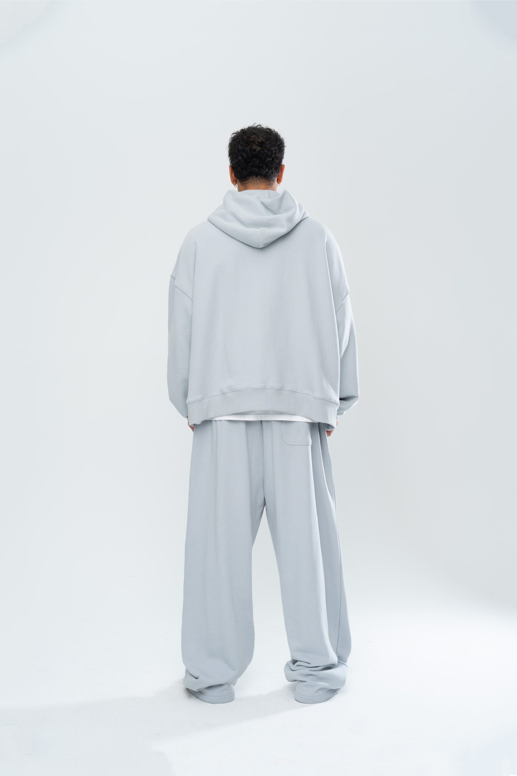 CLASSIC DOUBLE ZIP HOODIE - GREY - Image 7