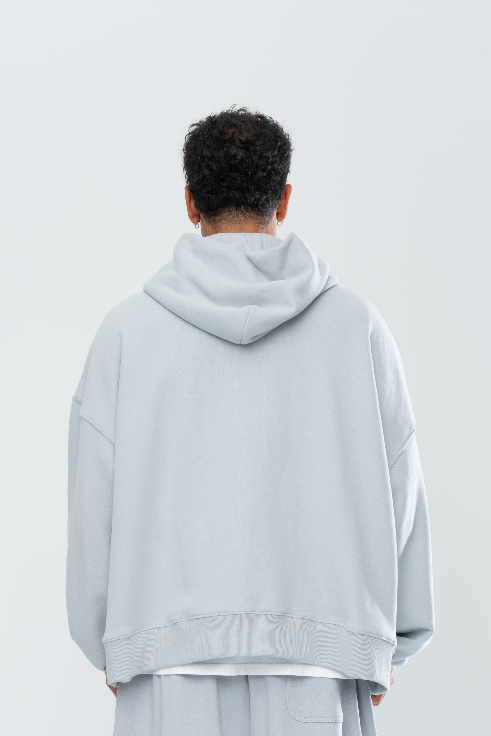 CLASSIC DOUBLE ZIP HOODIE - GREY - Image 8