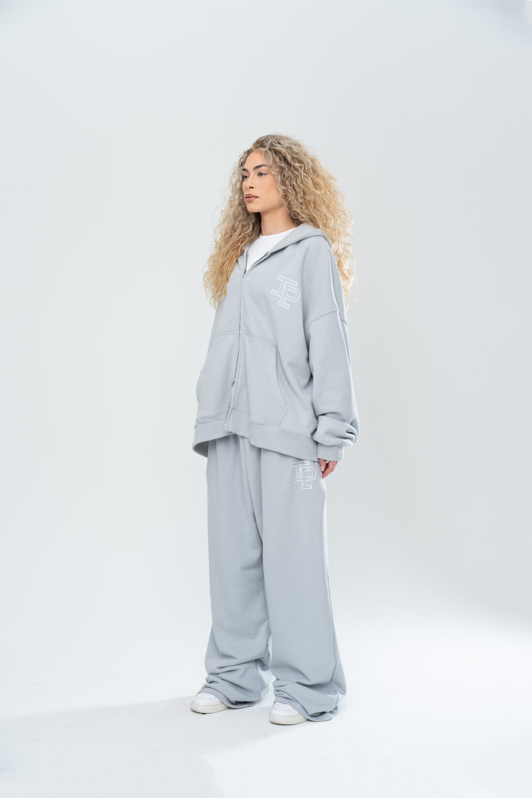 CLASSIC DOUBLE ZIP HOODIE - GREY - Image 11