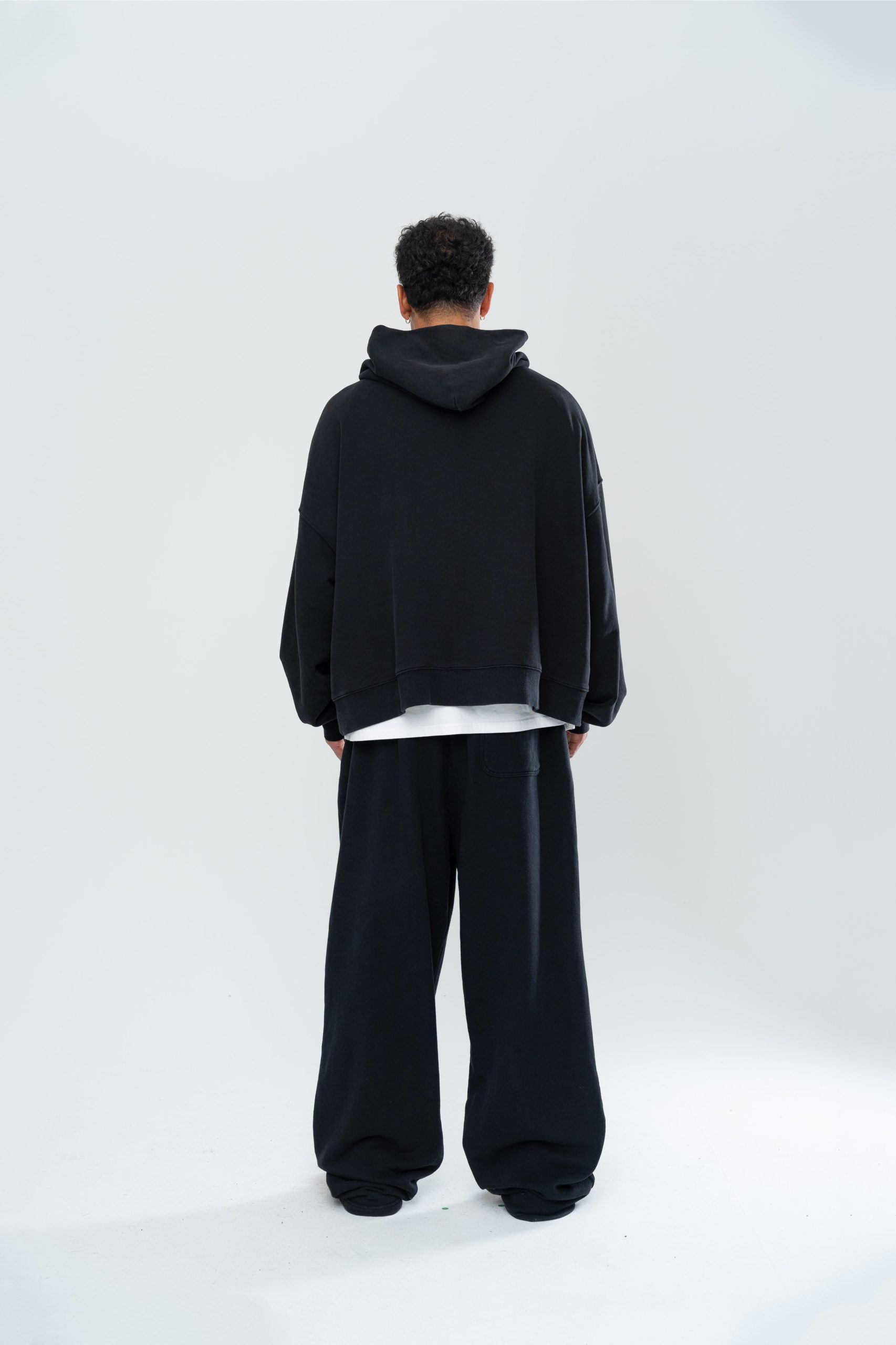 CLASSIC DOUBLE ZIP HOODIE - BLACK - Image 7