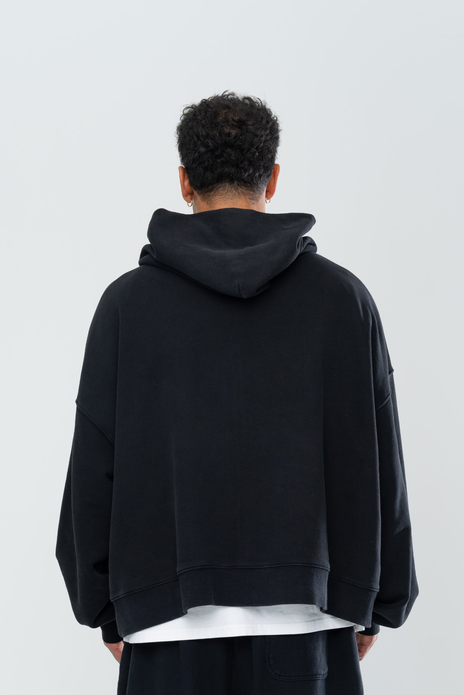 CLASSIC DOUBLE ZIP HOODIE - BLACK - Image 8