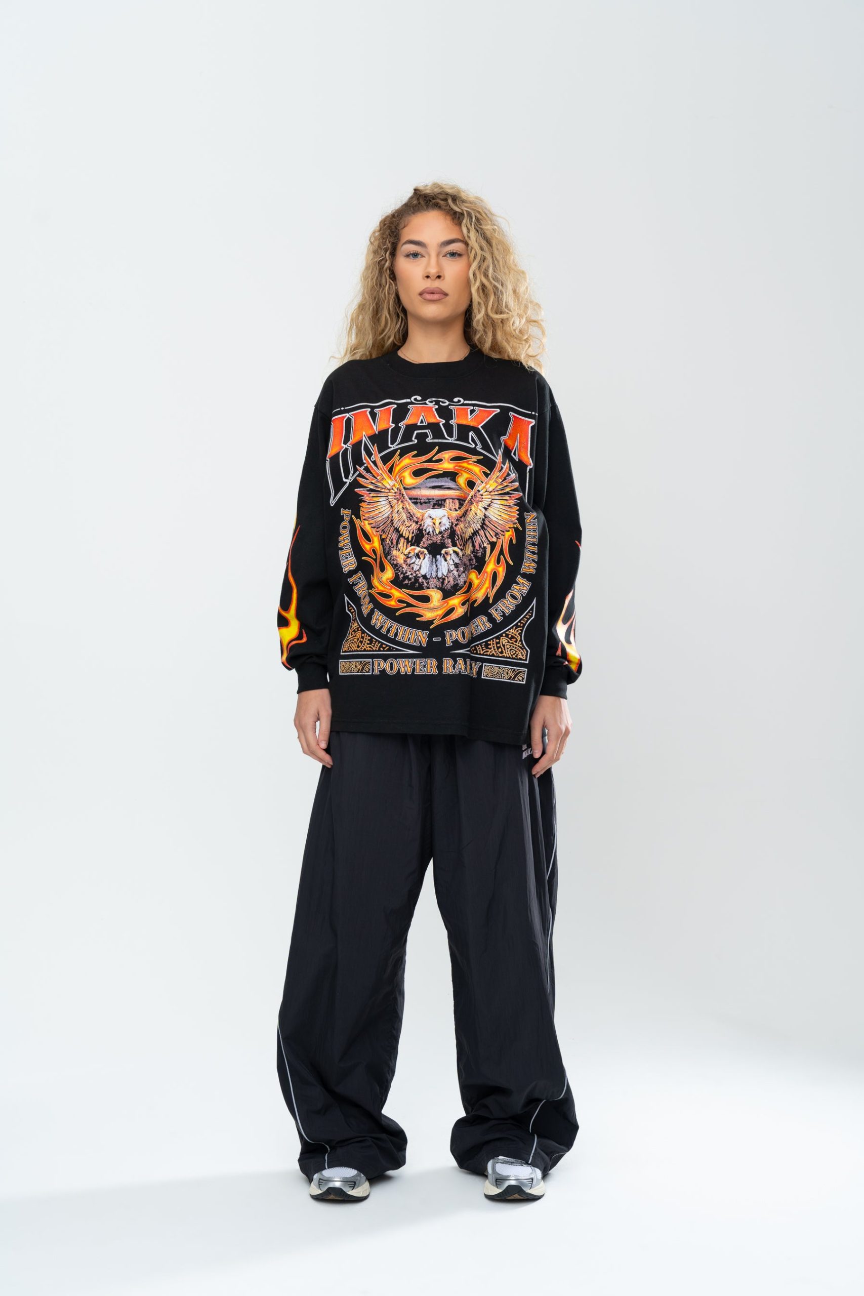 INAKA FLAME EAGLE LONG SLEEVE - BLACK - Image 3