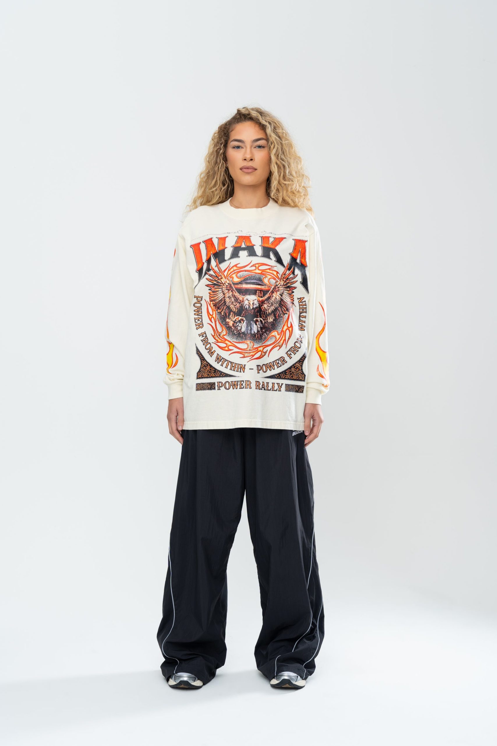 INAKA FLAME EAGLE LONG SLEEVE - CREAM - Image 3