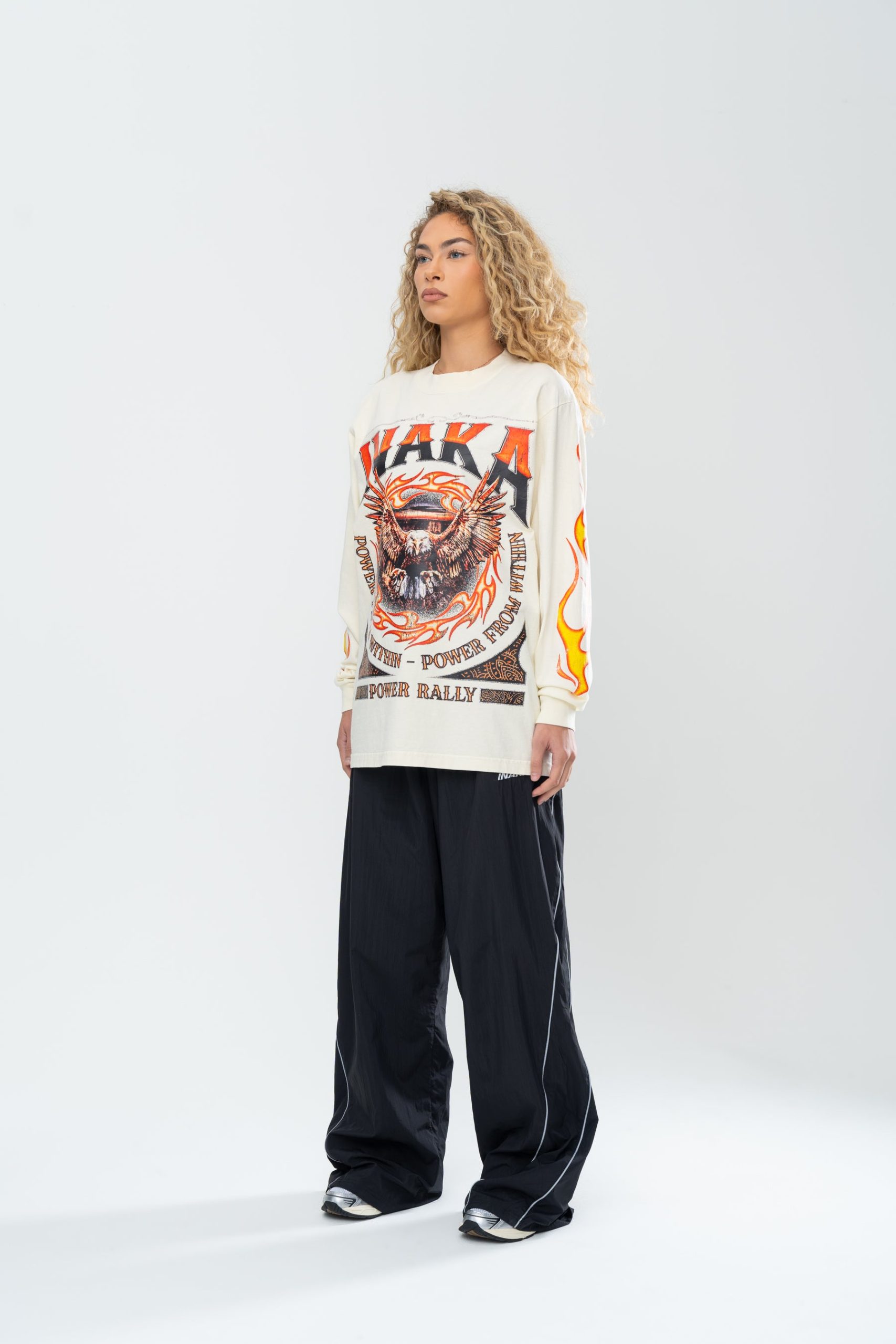 INAKA FLAME EAGLE LONG SLEEVE - CREAM - Image 5